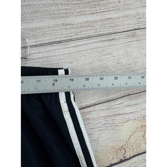 Adidas Mesh Lined Track Pants Mens XXL Dark Navy Blue 3 White Stripe Zip Ankle - Picture 11 of 14